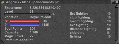 Signature for player Angelus