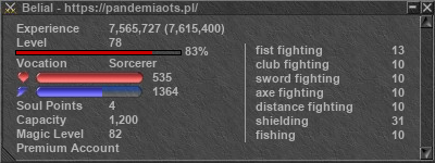 Signature for player Belial