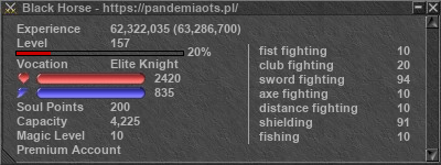 Signature for player Black Horse