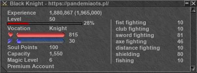 Signature for player Black Knight