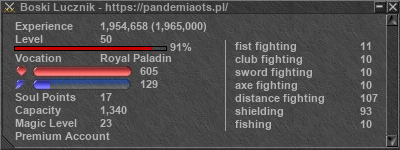 Signature for player Boski Lucznik