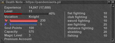 Signature for player Death Note