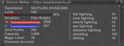 Signature for player Demon Walker