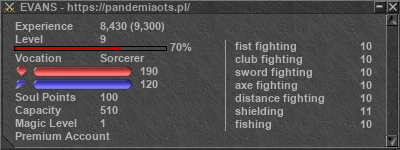 Signature for player EVANS