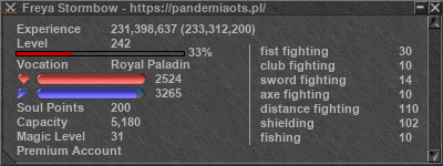 Signature for player Freya Stormbow