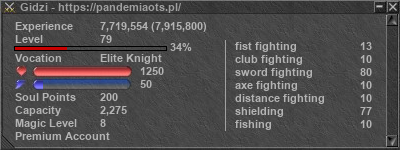 Signature for player Gidzi