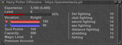 Signature for player Harry Potter Offensive