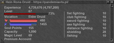 Signature for player Hein Rona Druid