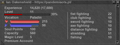 Signature for player Ian Oakenshield