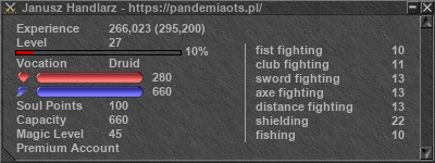 Signature for player Janusz Handlarz