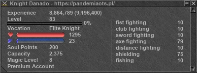 Signature for player Knight Danado