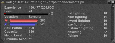 Signature for player Kolega Jest Akurat Knight