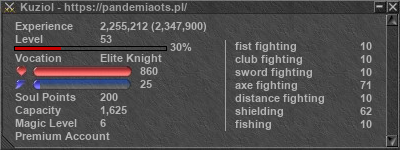 Signature for player Kuziol