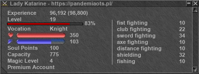 Signature for player Lady Katarine