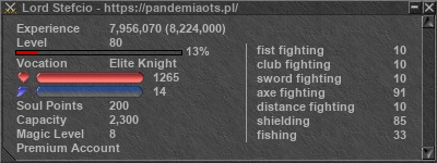 Signature for player Lord Stefcio