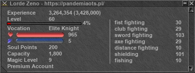 Signature for player Lorde Zeno