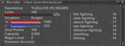 Signature for player Maciejka