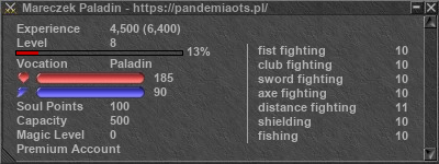 Signature for player Mareczek Paladin