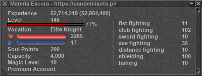 Signature for player Materia Escura