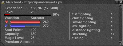 Signature for player Merchant