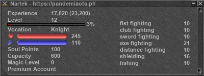 Signature for player Nartek