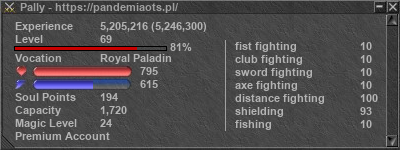 Signature for player Pally