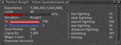 Signature for player Perfect Knight