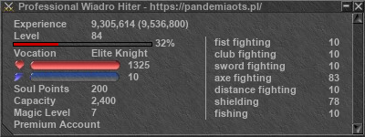 Signature for player Professional Wiadro Hiter