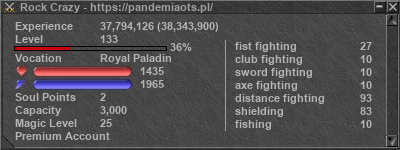 Signature for player Rock Crazy