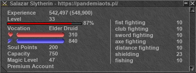 Signature for player Salazar Slytherin