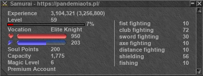 Signature for player Samurai