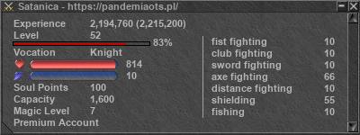 Signature for player Satanica