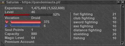 Signature for player Saturas