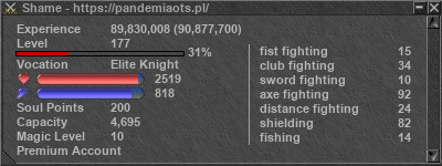 Signature for player Shame