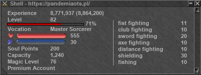 Signature for player Shell