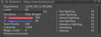 Signature for player Sir Bedivere