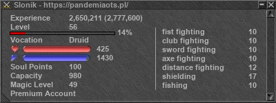 Signature for player Slonik