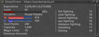 Signature for player SteamPower