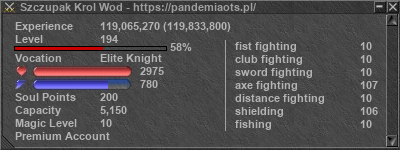 Signature for player Szczupak Krol Wod