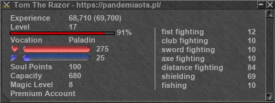 Signature for player Tom The Razor