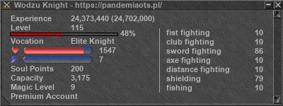 Signature for player Wodzu Knight