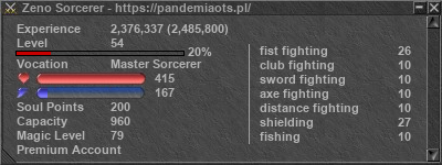 Signature for player Zeno Sorcerer