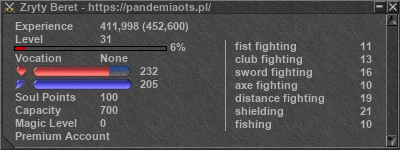 Signature for player Zryty Beret